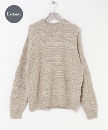 『別注』crepuscule×URBAN RESEARCH　Multi Border Mix CREW-NECK