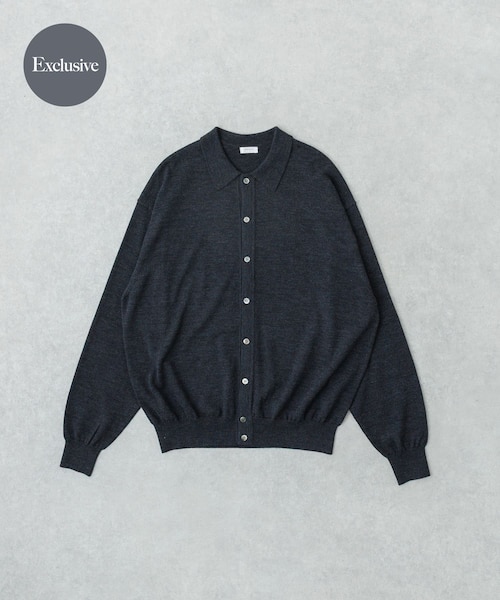 【美品】crepuscule Knit Shirts L/S ブルー　サイズ2 別注』crepuscule×URBAN RESEARCH H-G Knit Shirts｜アーバン
