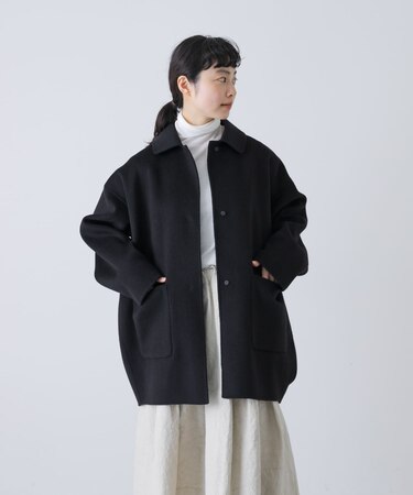 ウールステンカラーショートコート