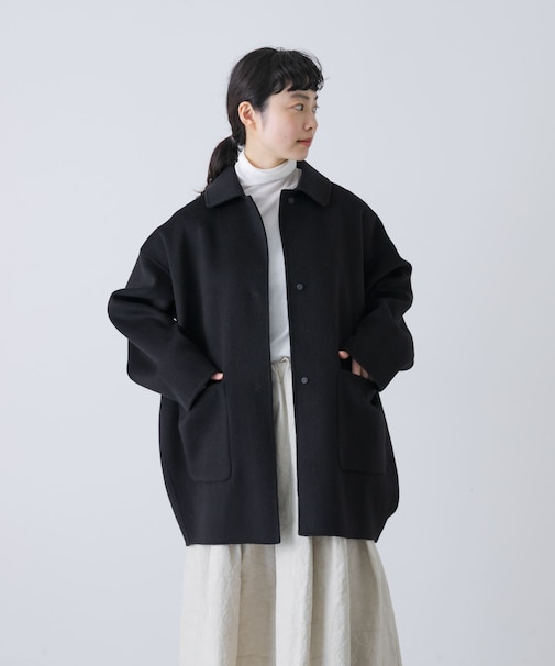 ウールステンカラーショートコート