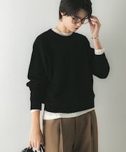 ウール100 クルーネックソフトニット