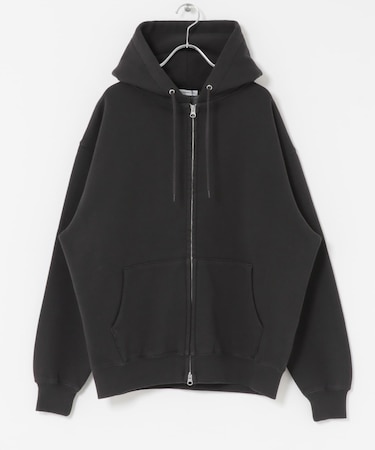 『UR TECH』ピグメントダイ裏起毛ZIPパーカー