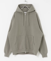 『UR TECH』ピグメントダイ裏起毛ZIPパーカー