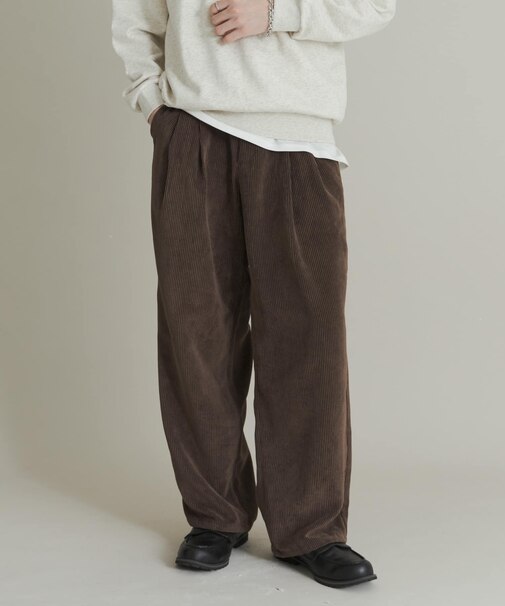 ウォッシュドコーデュロイワイドパンツ