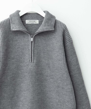 マルチサイズハーフジップニットプルオーバー