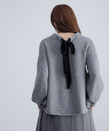『WEB限定』バックリボンもちもちニット