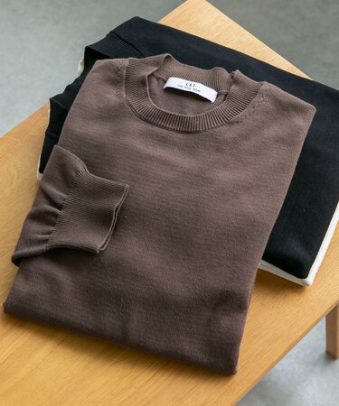 LIFE STYLE TAILOR　コットンシルクハイゲージクルーニット