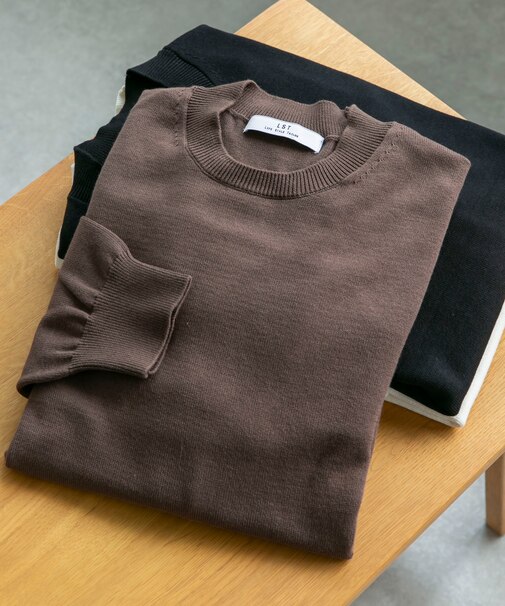LIFE STYLE TAILOR　コットンシルクハイゲージクルーニット