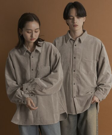 ウォッシュドコーデュロイロングスリーブシャツ