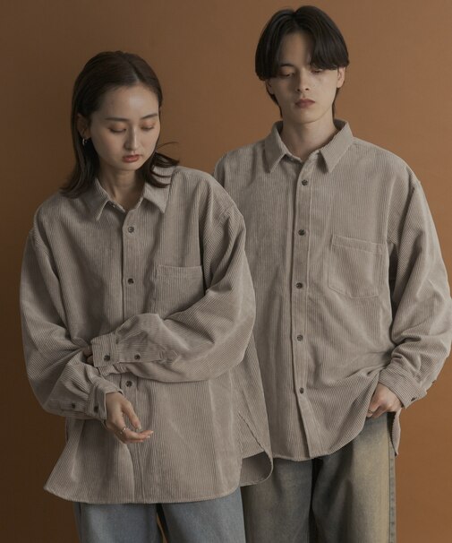 ウォッシュドコーデュロイロングスリーブシャツ