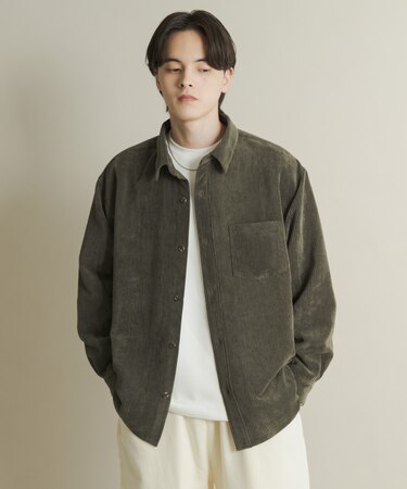 ウォッシュドコーデュロイロングスリーブシャツ