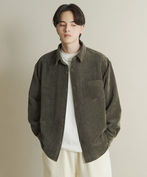 ウォッシュドコーデュロイロングスリーブシャツ