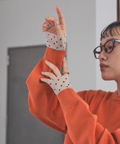 新品タグ付き　袖ドット柄切替ロングTシャツ　アーバンリサーチドアーズ　かぐれ 袖ドット柄切替ロングTシャツ｜アーバンリサーチの通販｜&mall（アンド