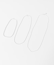 in mood　MULTI BALL CHAIN 3P necklace