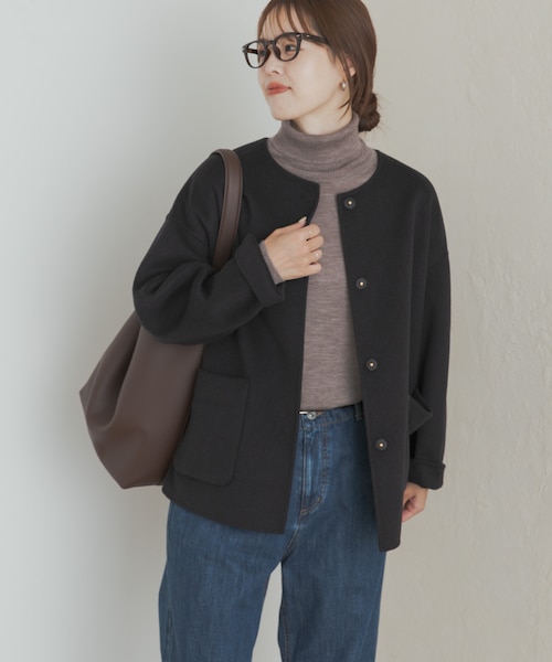 ウールリバーノーカーラミドルコート ウールリバーノーカーラミドルコート｜アーバンリサーチの通販｜&mall