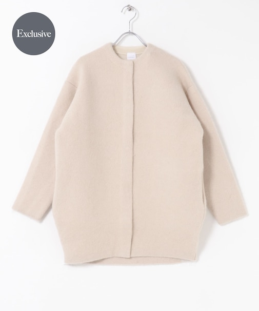『別注』ELENDEEK×ROSSO　CREW-NECK RACCOON MIX WCARDIGAN