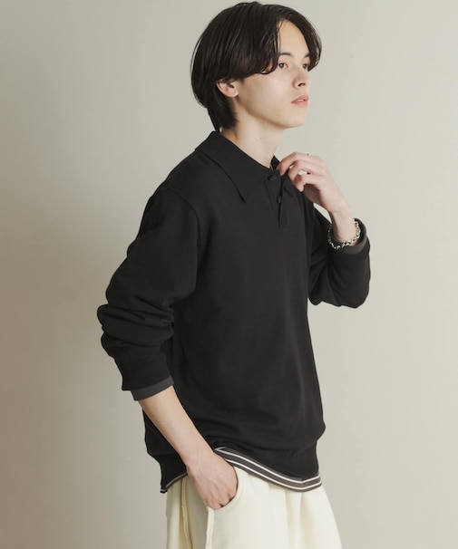『一部WEB限定カラー』『洗濯可／毛玉防止』ストレッチニットポロシャツ