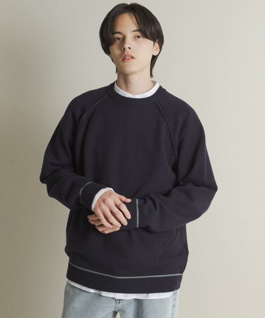『一部WEB限定カラー』『洗濯可／毛玉防止』ストレッチハイショクラインニット