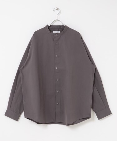 ピーチブロードバンドカラーロングスリーブシャツ