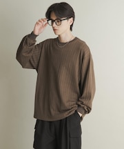 ライトワッフルクルーネックロングTシャツ