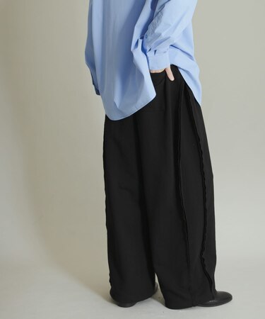 スウェットタックワイドパンツ