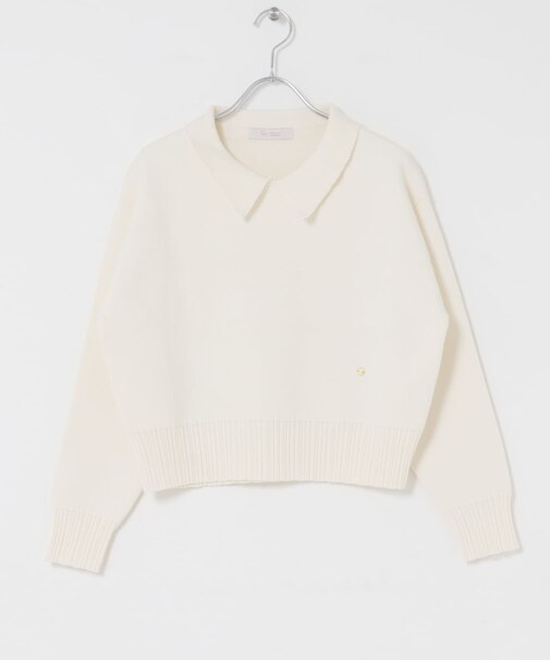 F by ROSSO　コットンカシミヤ衿パールニット