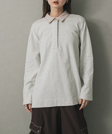 ポロシャツルーズカットトップ