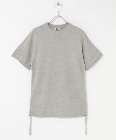 unfil　silkcotton short-sleeve gatherdpullover