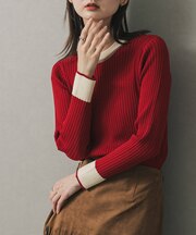 『WEB限定』バイカラーコンパクトセーター