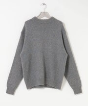 new basic　CASHMERE SILK MOULINE CREW-NECK KNIT