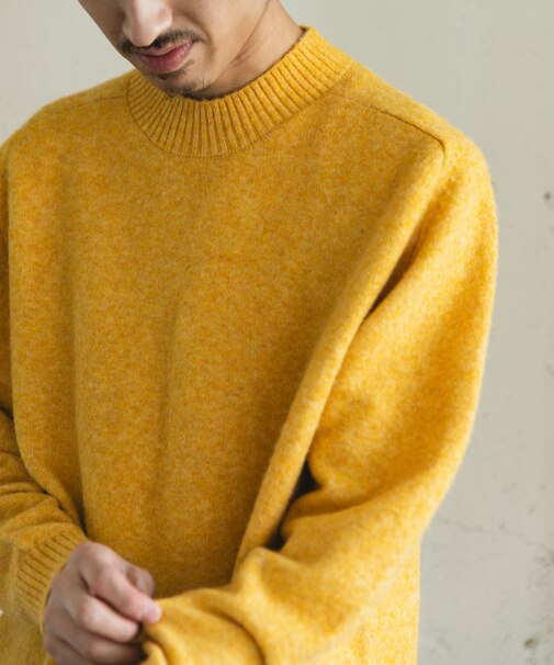 ウール混もちもちハイネックニット