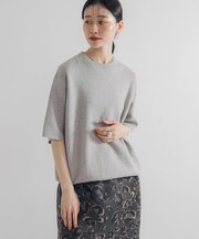 コットンカシミヤハーフスリーブニット