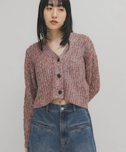 スラブMIXショートカーディガン