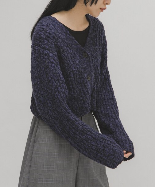 スラブMIXショートカーディガン