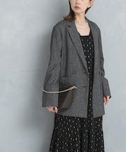 ツイードテーラードダブルジャケット