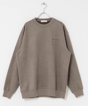 シシュウフェイクスエードクルーネックスウェット