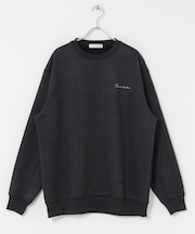 シシュウフェイクスエードクルーネックスウェット