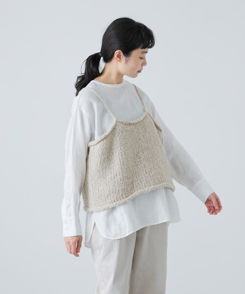 新品タグ付き　かぐれ　カラーネップアルパカニットキャミソール かぐれ（カグレ）の「カラーネップアルパカニットキャミソール