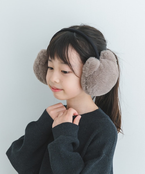GRAPE楽譜アルファベット ニット ファー ヘアバンド イヤーマフ黄色グレー アニマルファーイヤーマフ(KIDS)｜アーバンリサーチの通販｜&mall