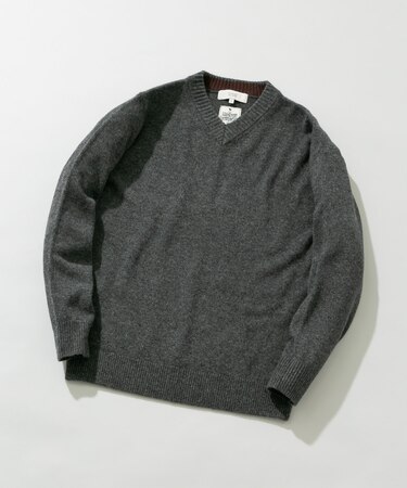 『XLサイズあり』ハミルトンラムズウールVネックニット