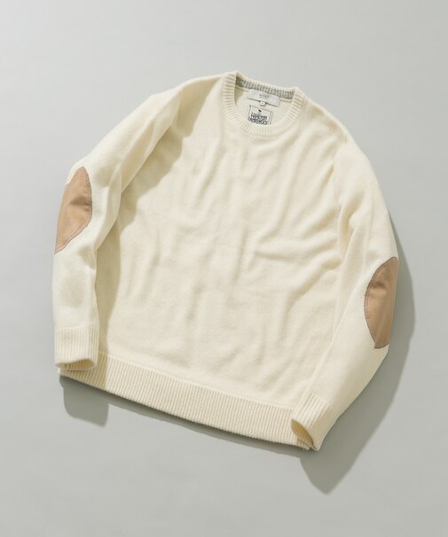 『XLサイズあり』ハミルトンラムズウールエルボーパッチニット