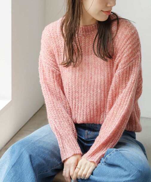 『WEB限定』ヘアリーローゲージニット