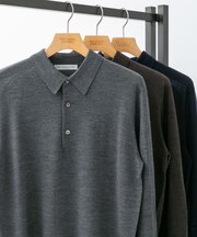 LIFE STYLE TAILOR　マシンウォッシャブルハイゲージニットポロ