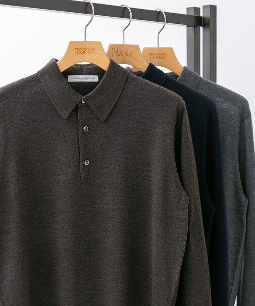 LIFE STYLE TAILOR マシンウォッシャブルハイゲージニットポロ