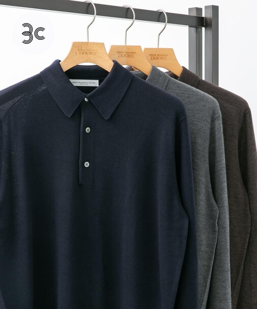 LIFE STYLE TAILOR　マシンウォッシャブルハイゲージニットポロ
