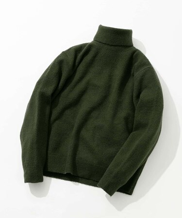 ブークレストレッチタートルニット
