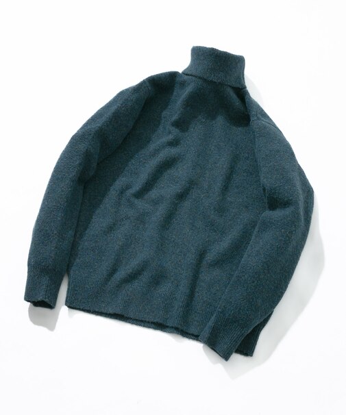 ブークレストレッチタートルニット