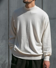 コットンカシミヤモックネックニット