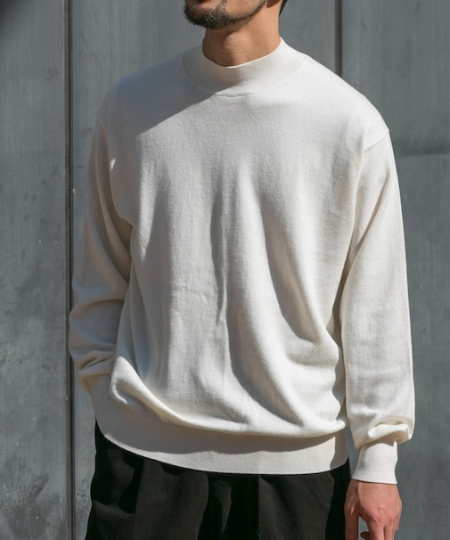 コットンカシミヤモックネックニット