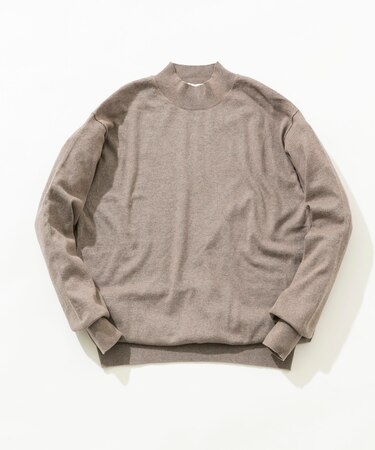 コットンカシミヤモックネックニット